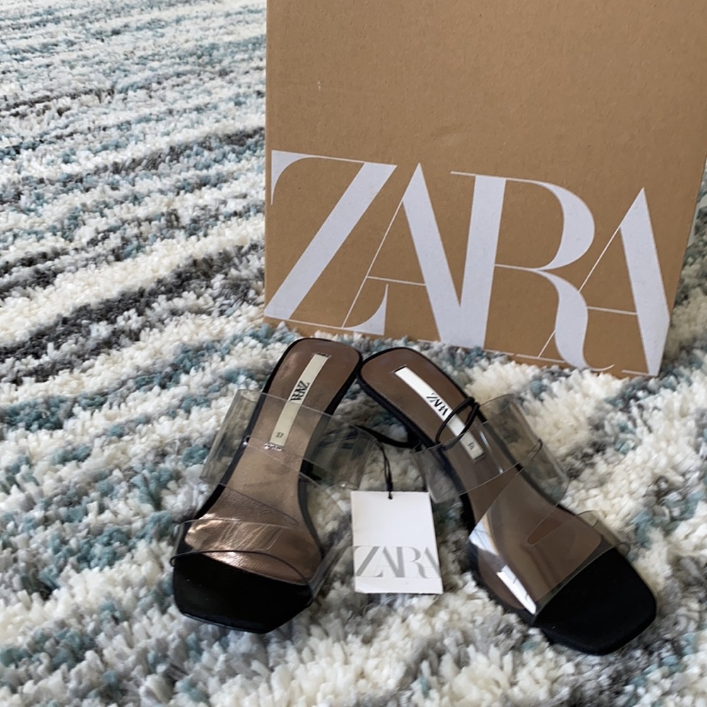𝗡𝗪𝗧 𝗭𝗮𝗿𝗮 • High Heeled Vinyl Sandals - Picture 2 of 11